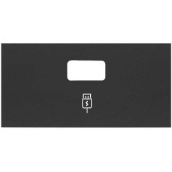 Розетка USB одинарная для зарядки Smart Charge 2,1А/5В Simon 100, винтовой зажим, черный матовый