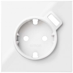 Розетка с заземлением со шторками и USB Smart Charge 2,1A/5В Simon 100 16А/250В винтовой зажим, белый глянец
